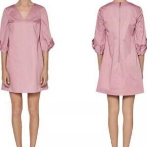 Ted Baker Dusty Pink Solyane Bow Detail Sleeve Tunic Dress - Sz US 10/ Ted-4